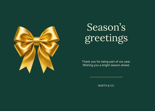 7 × 5 greeting card size of Golden Gratitude