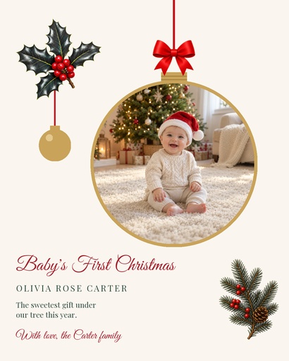 Portrait post size of Baby's First Christmas