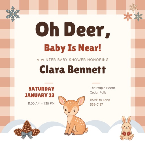 Square post size of Oh Deer, Baby Is Near