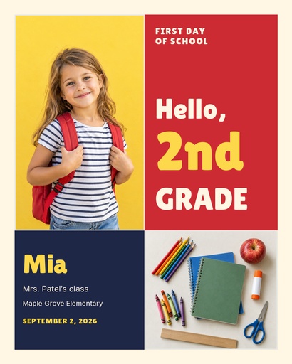 Portrait post size of Hello, Second Grade