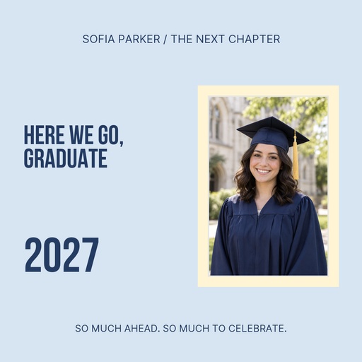 Square post size of Here We Go, Graduate
