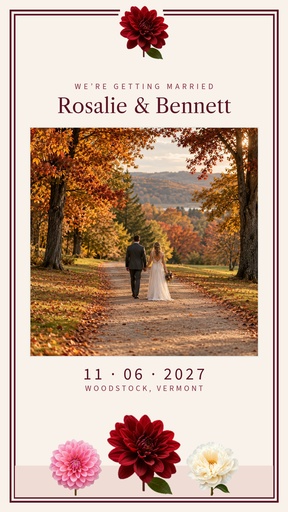 Story opener size of Burgundy Dahlia Wedding