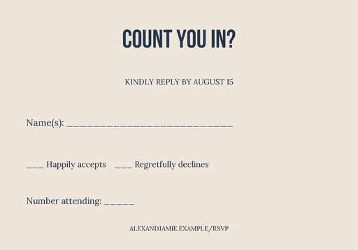 RSVP card size of City Hall and Forever