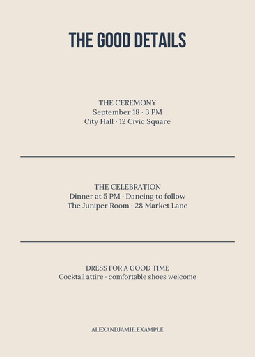 Details card size of City Hall and Forever