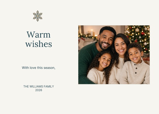 7 × 5 holiday card size of Winter Keepsake
