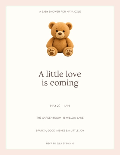 Letter flyer size of A Little Love Is Coming