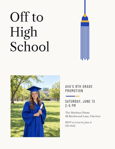 Letter flyer size of Off to High School