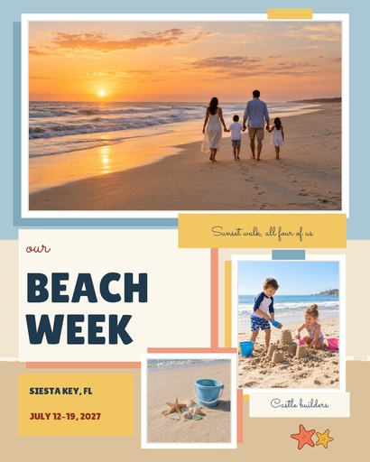 Portrait collage size of Our Beach Week