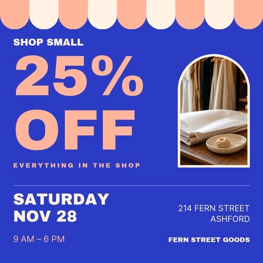 Square post size of Shop Small Saturday