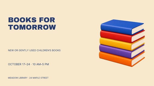 Landscape graphic size of Books for Tomorrow