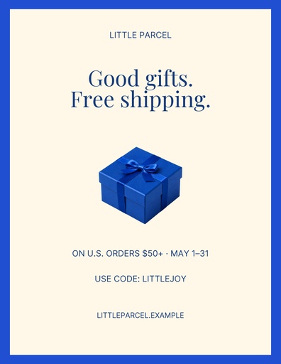 Letter flyer size of Little Parcel