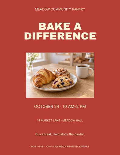 Letter flyer size of Bake a Difference