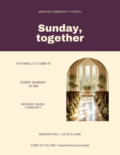 Letter flyer size of Sunday Together