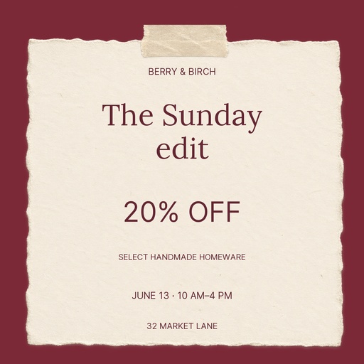 Square post size of The Sunday Edit