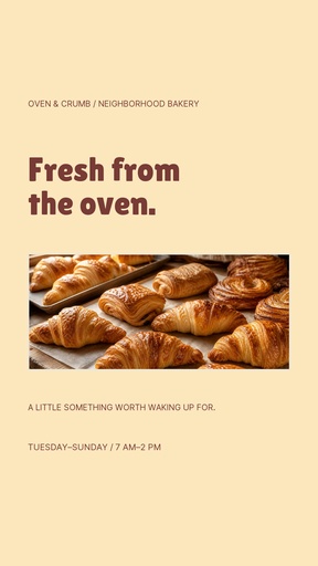 Story opener size of Fresh from the Oven