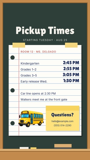 Story call to action size of Back-to-School Reminders