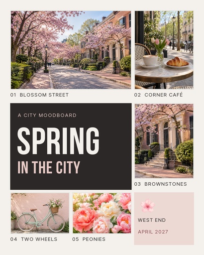 Portrait collage size of Spring in the City
