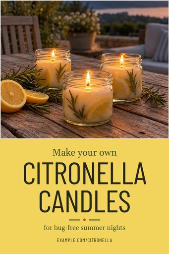 Pinterest pin size of Make Your Own Citronella Candles