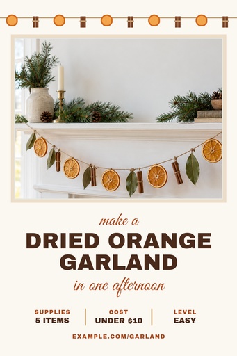 Pinterest pin size of Make a Dried Orange Garland