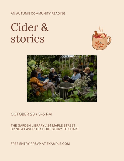 Letter flyer size of Cider & Stories