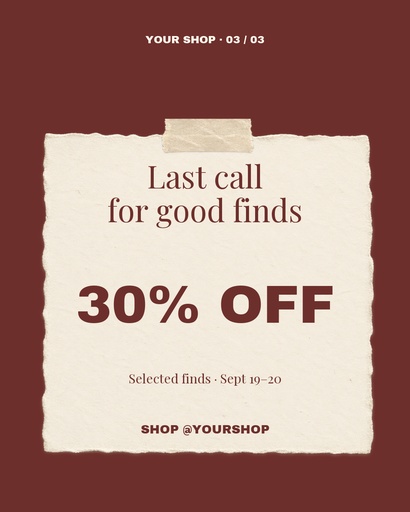 Carousel closing page size of The Weekend Find