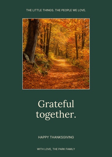 5 × 7 greeting card size of Grateful Together