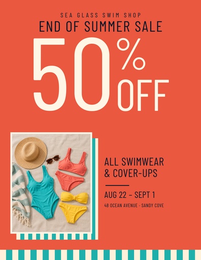 Letter flyer size of The Swim Shop Summer Sale