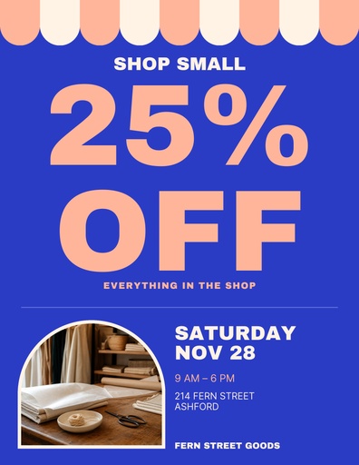 Letter flyer size of Shop Small Saturday