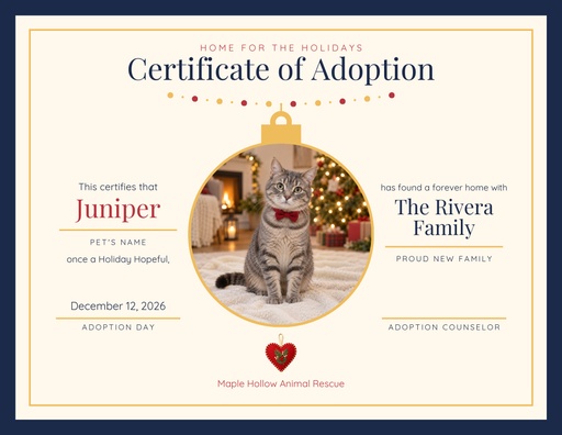 Keepsake certificate size of Meet the Holiday Hopefuls