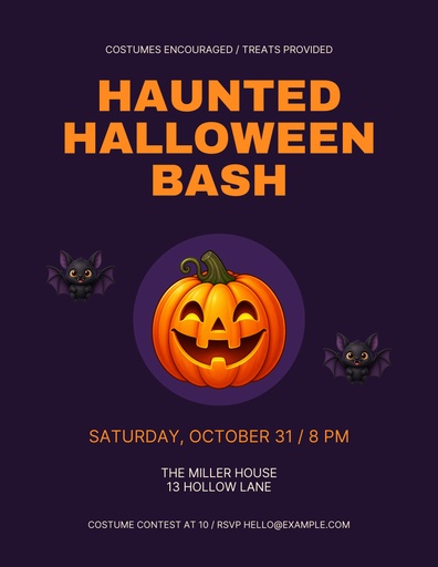Letter flyer size of Haunted Halloween Bash