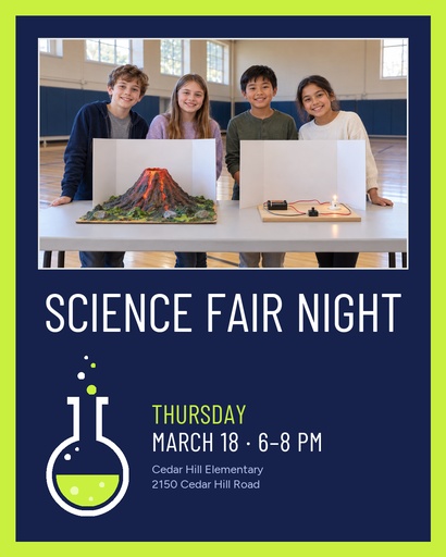 Portrait post size of Science Fair Night