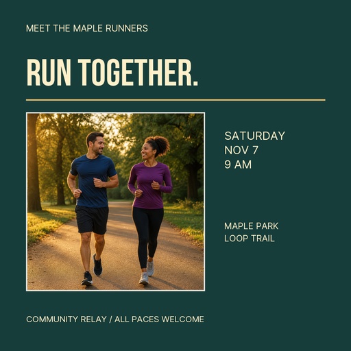 Square post size of Meet the Maple Runners