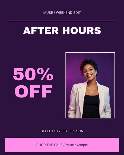 Portrait post size of After Hours Sale
