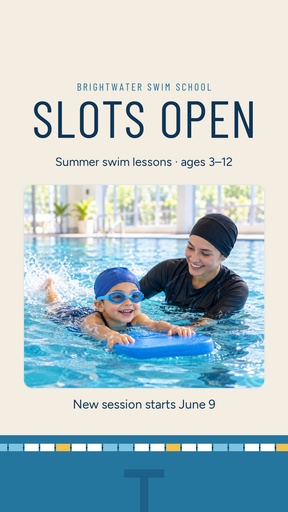 Story opener size of Swim Lesson Slots Open