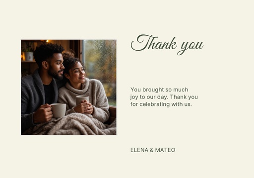 Thank-you card size of Under the Olive Trees
