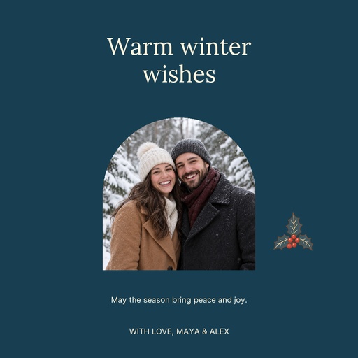 Square post size of Blue Winter Wishes