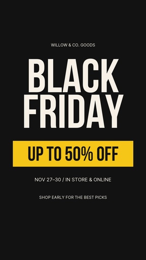 Story opener size of Black Friday Weekend