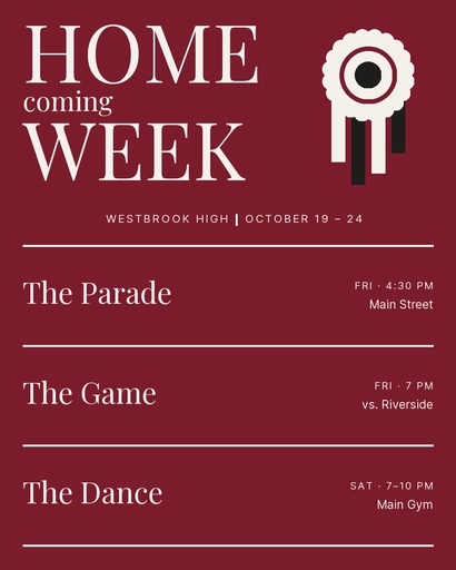 Portrait post size of Homecoming Week