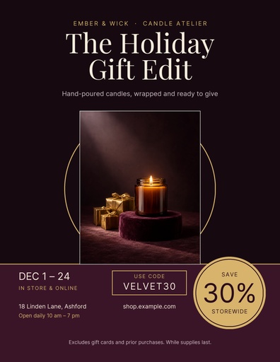 Letter flyer size of The Velvet Gift Edit
