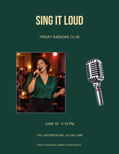 Letter flyer size of Sing It Loud