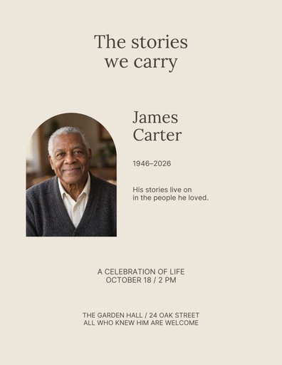 Letter flyer size of The Stories We Carry