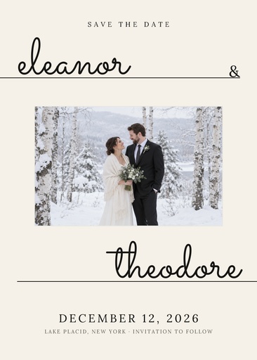 Save the date size of Ivory and Ink