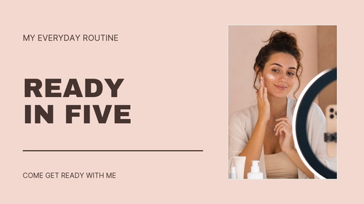 Video series title card size of Ready in Five