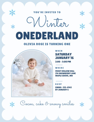 Letter flyer size of Winter Onederland