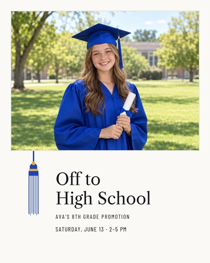Portrait post size of Off to High School