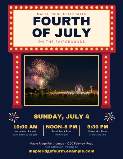 Letter flyer size of Fourth on the Fairgrounds