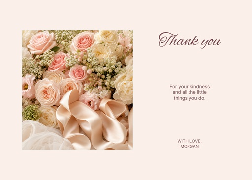 Landscape greeting size of A Little Note of Thanks