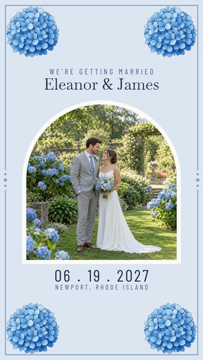 Story opener size of Blue Hydrangea Wedding