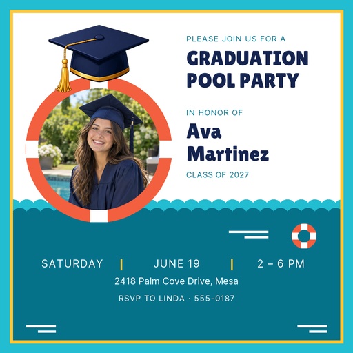 Square post size of Graduate Pool Party