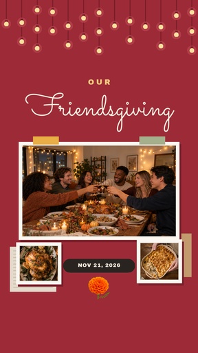 Static Reel cover size of Our Friendsgiving